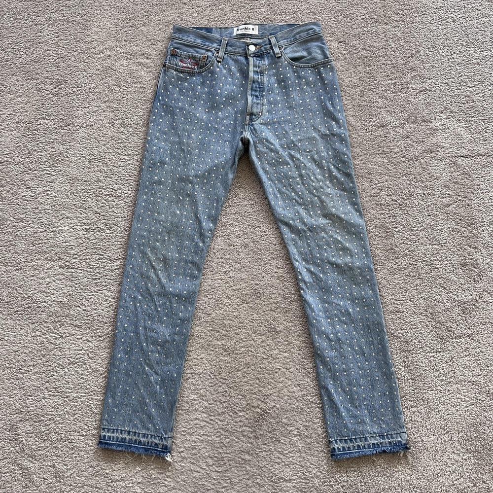 Frankie B X Levi's Studded Crystal Skinny Jeans Womens XS Blue High Rise